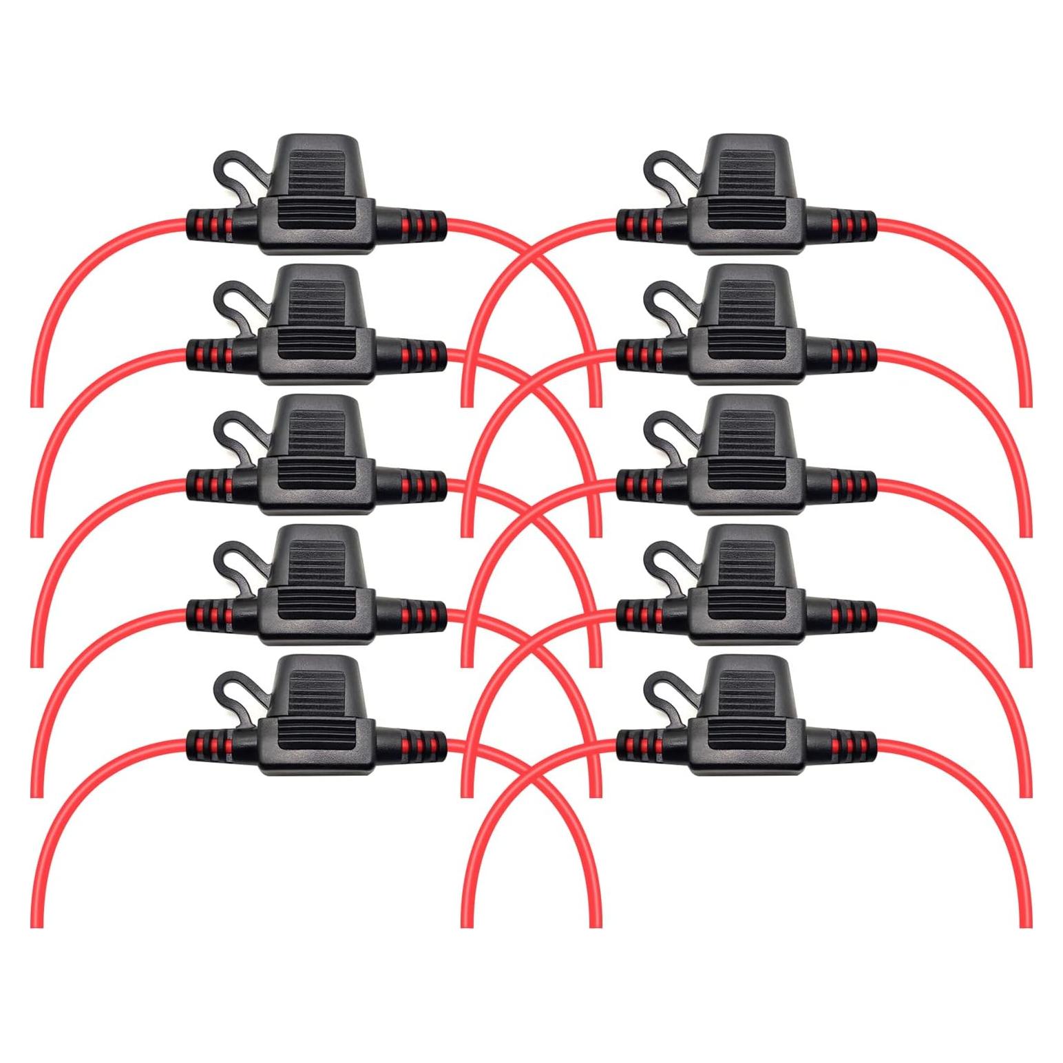 Soporte de Fusible en Línea Impermeable VANTRONIK 16 AWG 10 Piezas