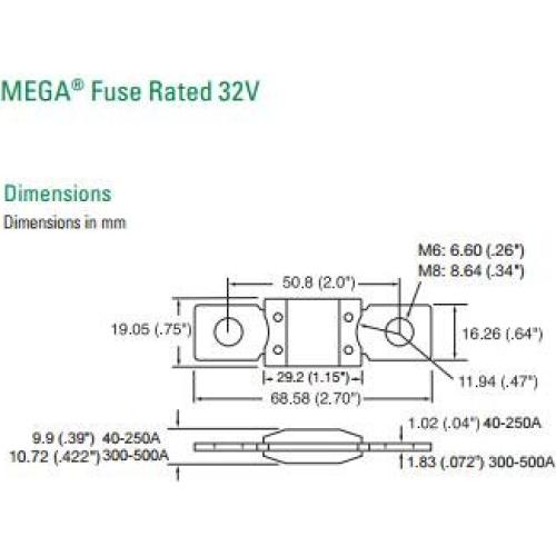 Fusible Automático Littelfuse 0298060 60A 32V MEGA