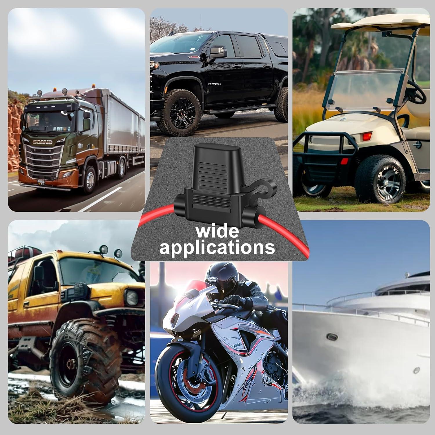 Soportes de Fusible en Línea Quelong 12 AWG 30 cm 15A-40A