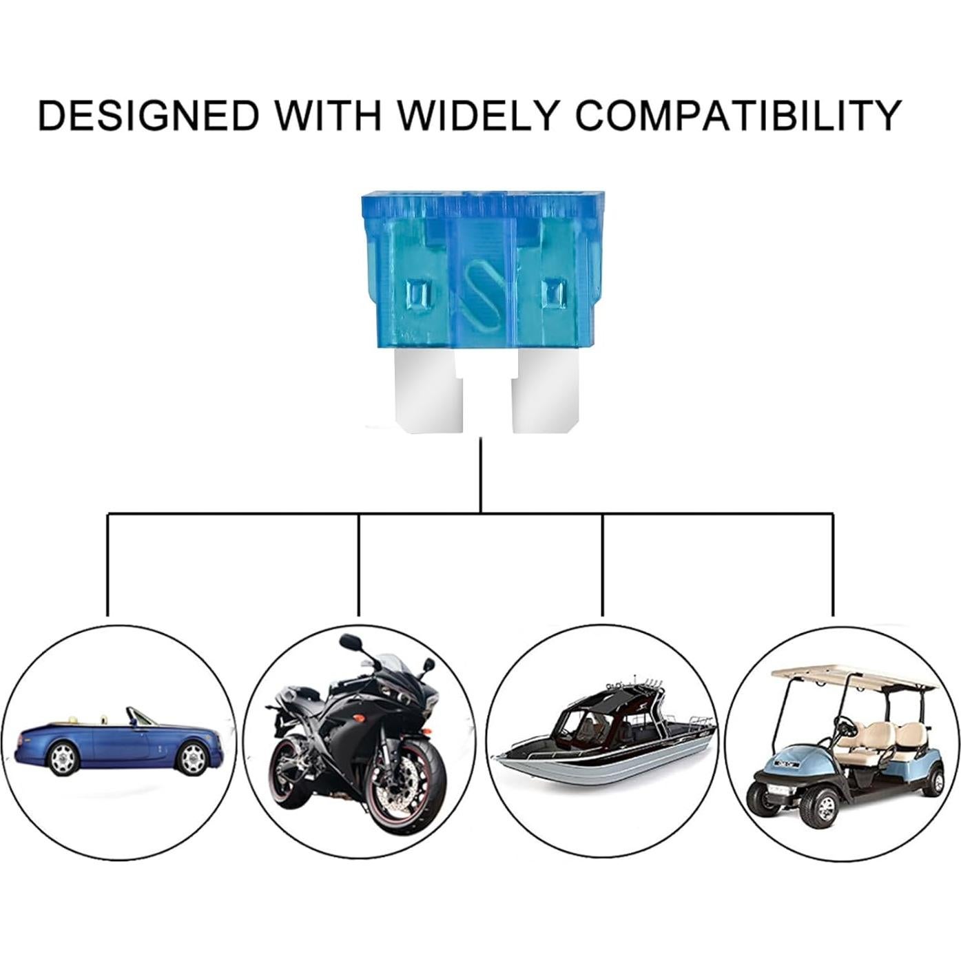 Soporte de Fusible Inline MuHize 12V 16 Gauge con Fusibles 15A - Paquete de 10