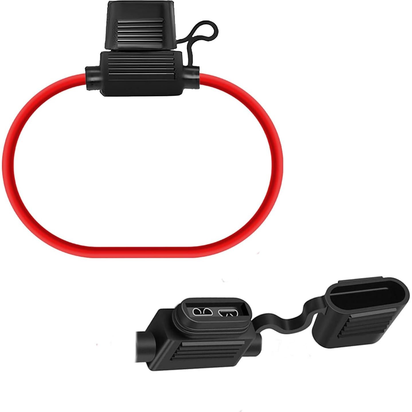 Soporte de Fusible Inline MuHize 12V 16 Gauge con Fusibles 15A - Paquete de 10