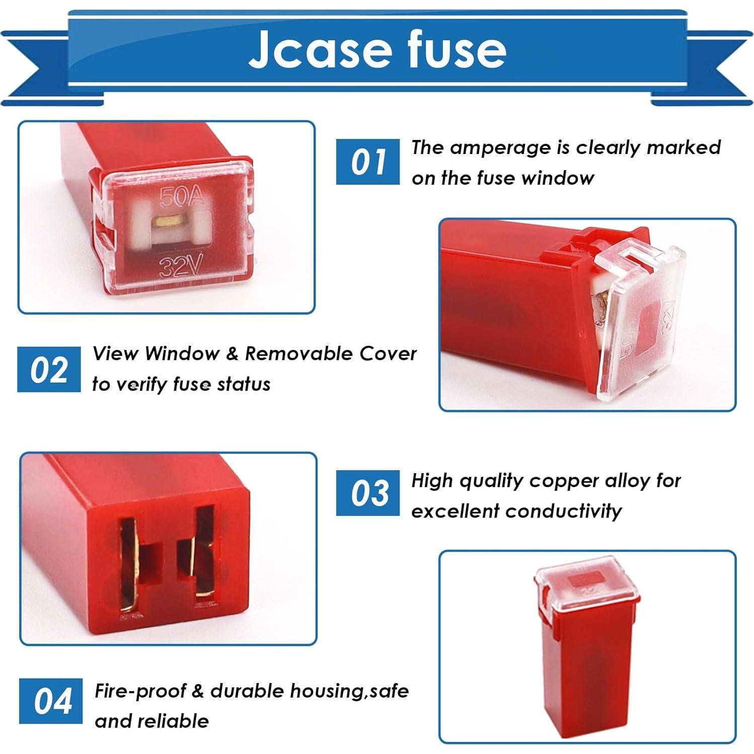 Kit de Fusibles Jcase 36 Piezas Eoppen para Automóviles 20A-80A