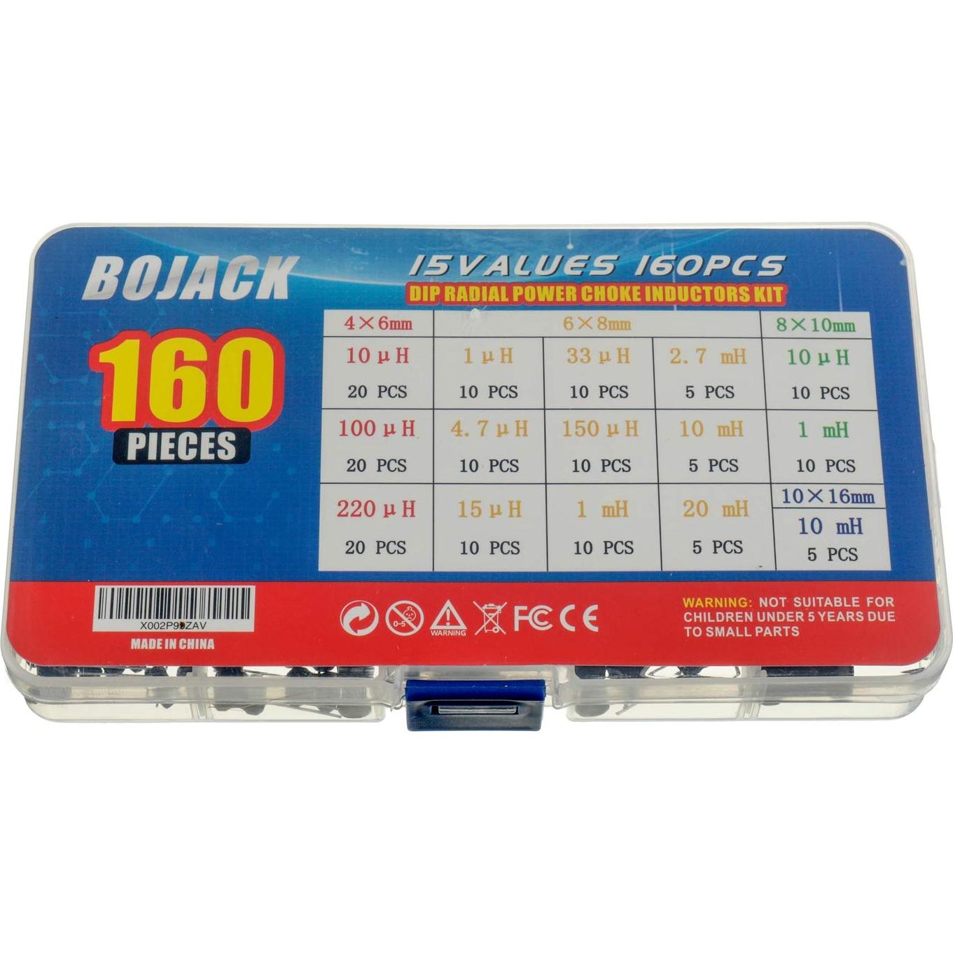 Kit de Inductores DIP Radial BOJACK 15 Valores 160 Pcs