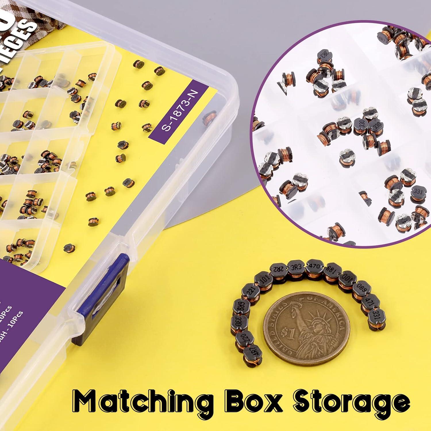 Kit de Inductores SMD Swpeet 140Pcs 14 Valores 2.2uH a 680uH