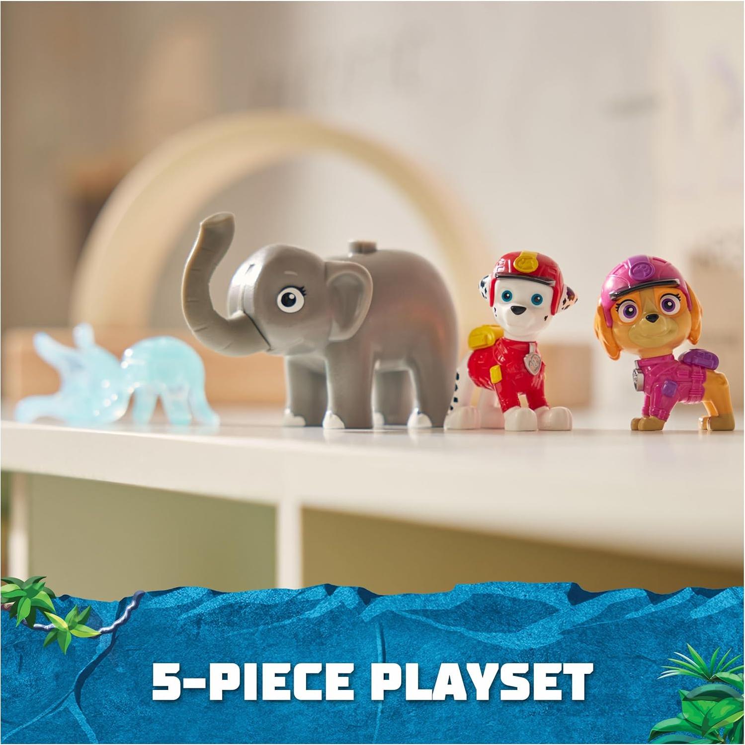 Figuras de Acción PAW Patrol Marshall y Skye + Elefante