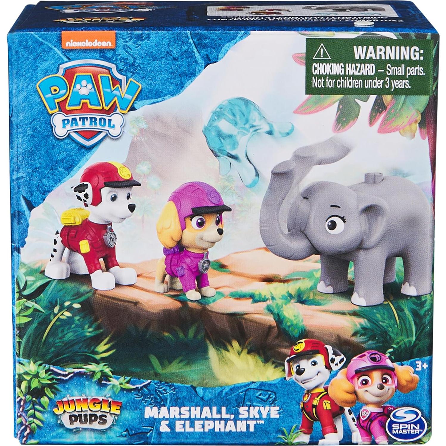 Figuras de Acción PAW Patrol Marshall y Skye + Elefante