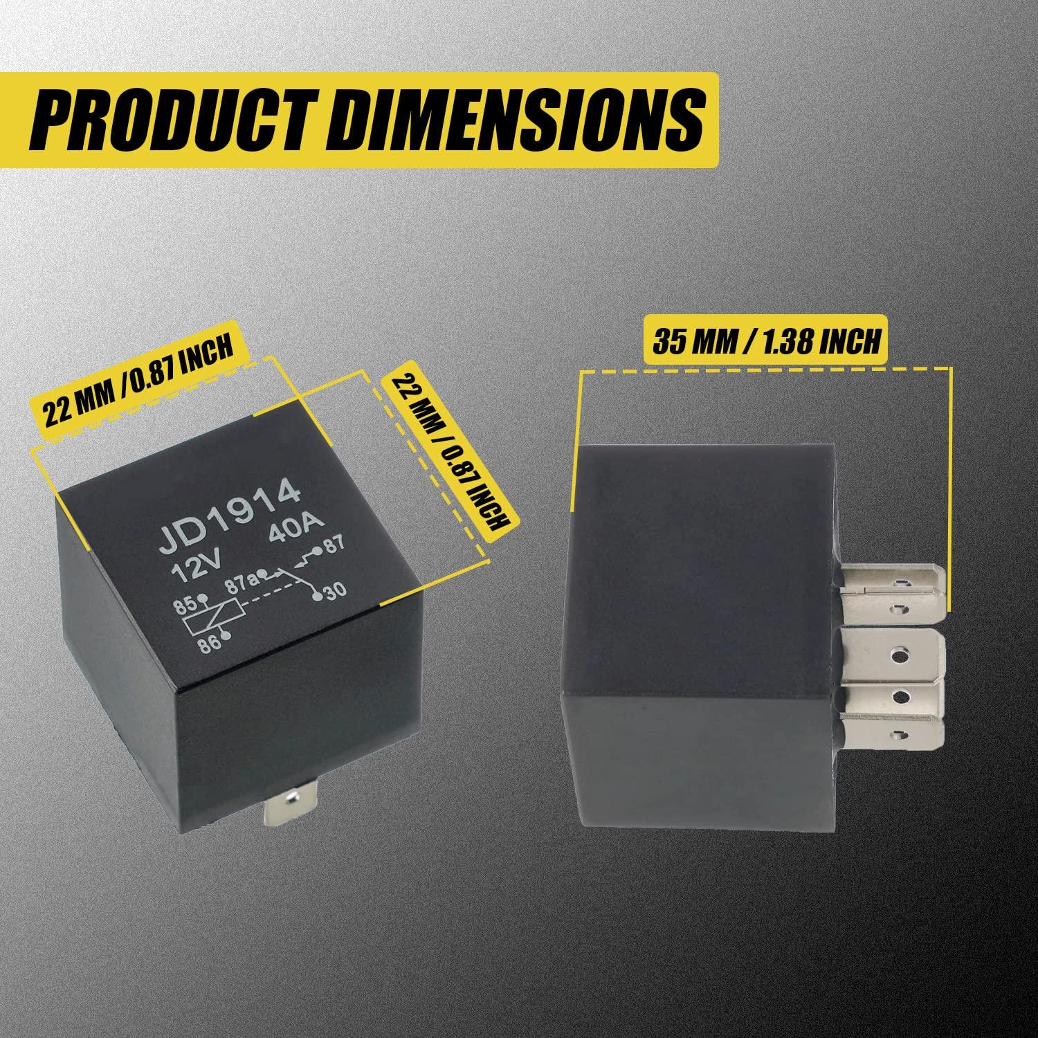 Relé Automotriz EPLZON JD1914 12V 40A 5 Pines - Paquete de 2