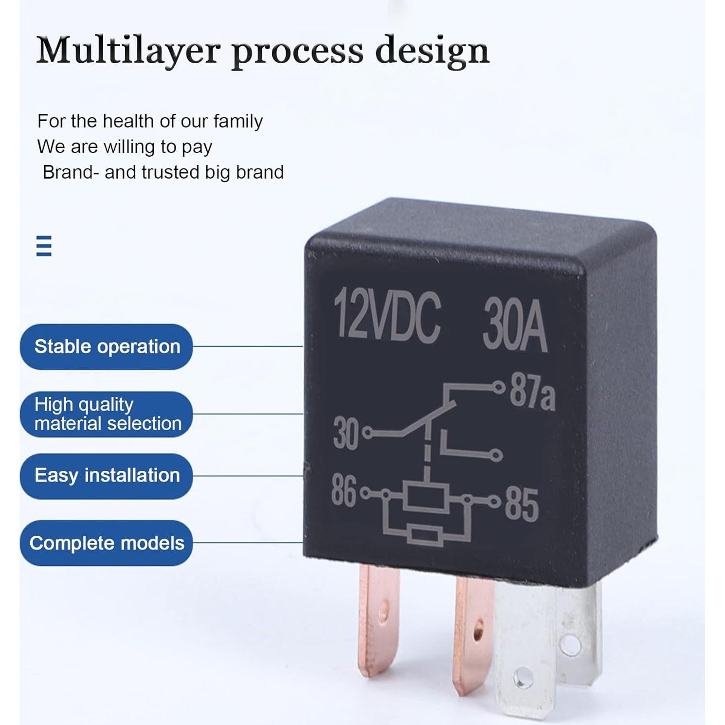 Relé Automotriz Jeseny 2 Pack 12V 30A Impermeable