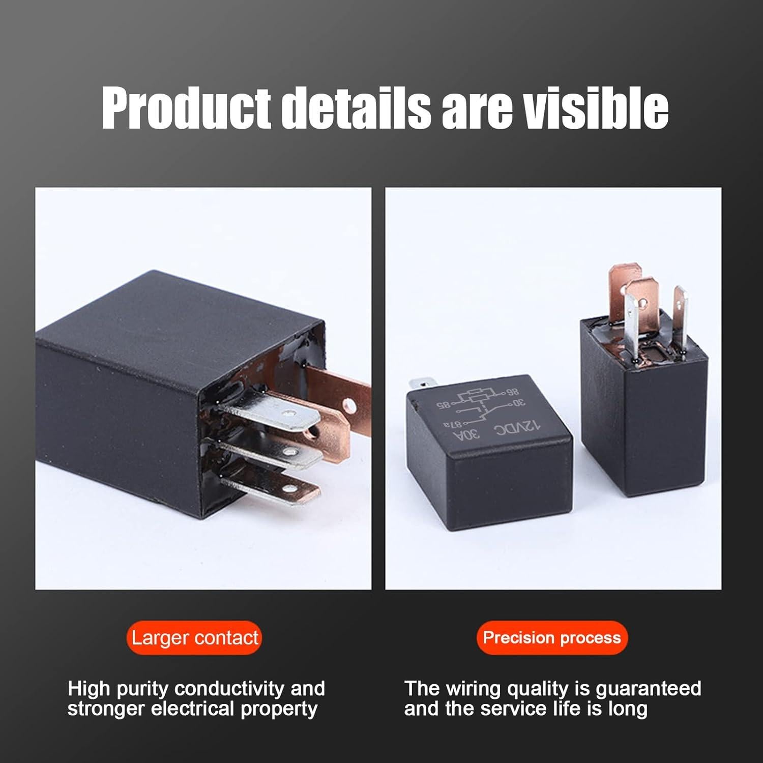 Relé Automotriz Jeseny 2 Pack 12V 30A Impermeable