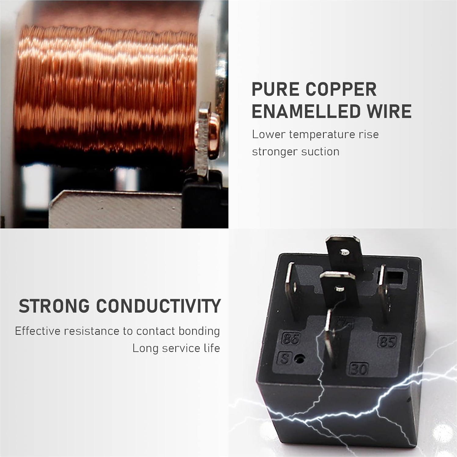 4 Relés Automotrices 40A Sodcay 12V 5 Pines Impermeables