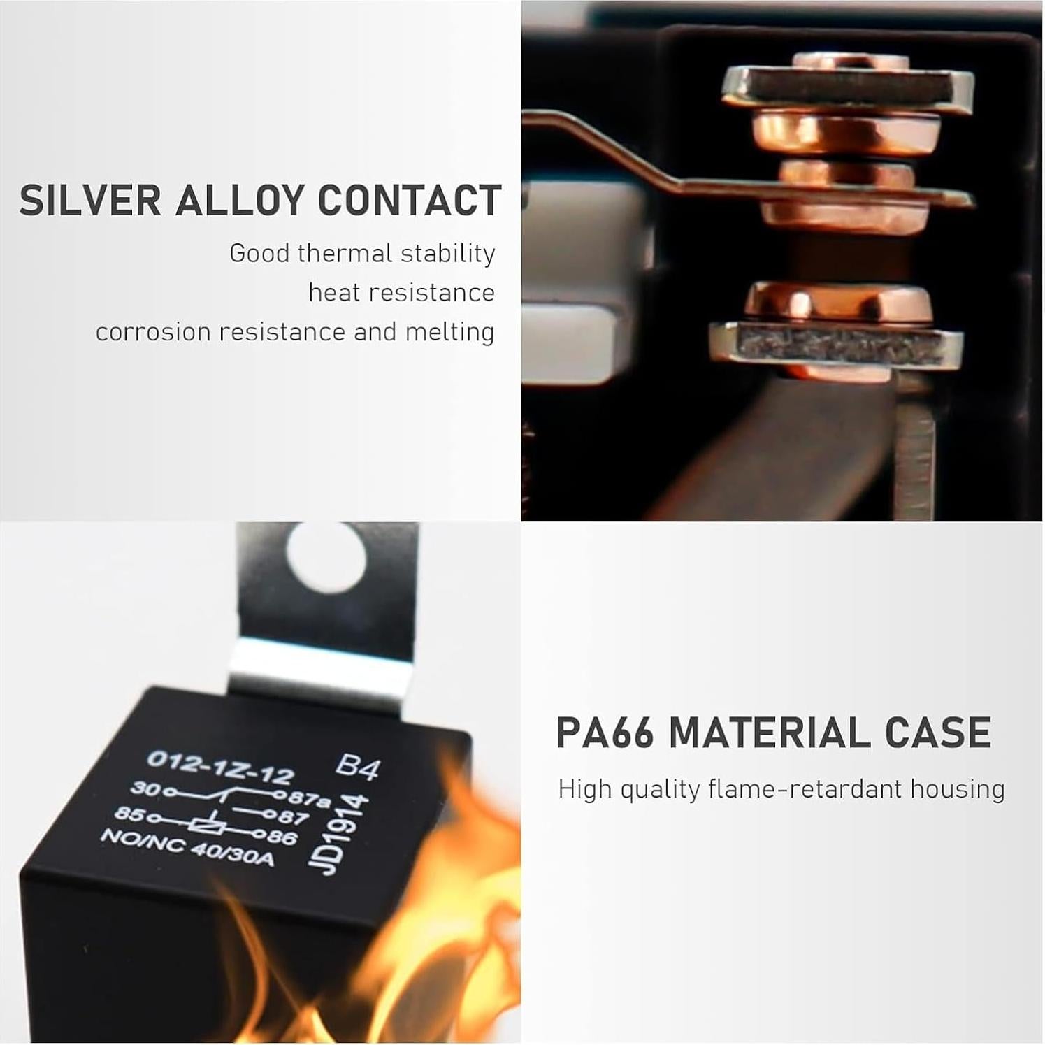 4 Relés Automotrices 40A Sodcay 12V 5 Pines Impermeables