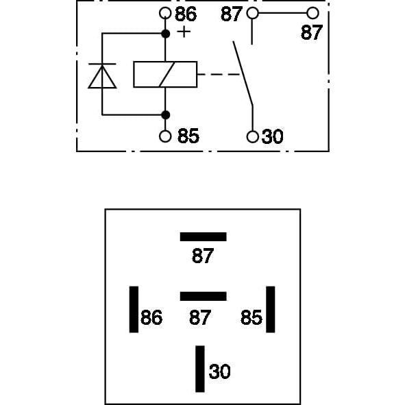 Relé Mini Normal Abierto Bosch 12V 30A 5 Pines Gris