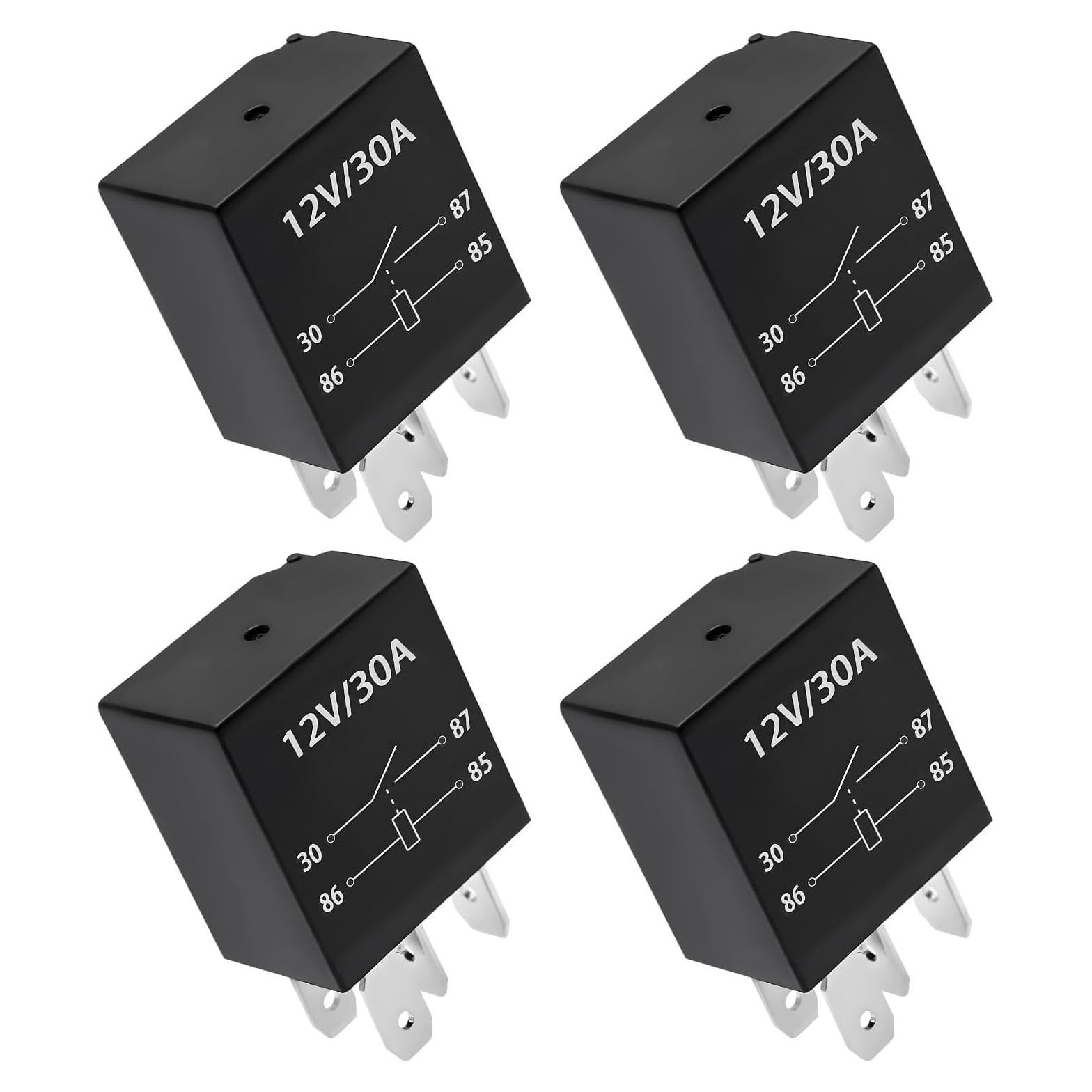 Paquete de 4 Relés 4 Pines 12V 30A Ohleats Impermeables