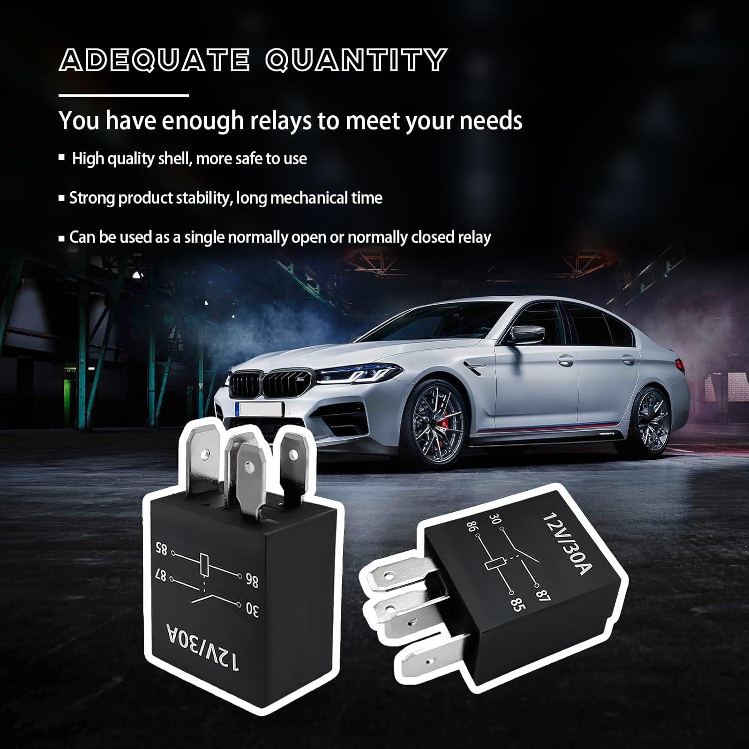 Paquete de 4 Relés 4 Pines 12V 30A Ohleats Impermeables