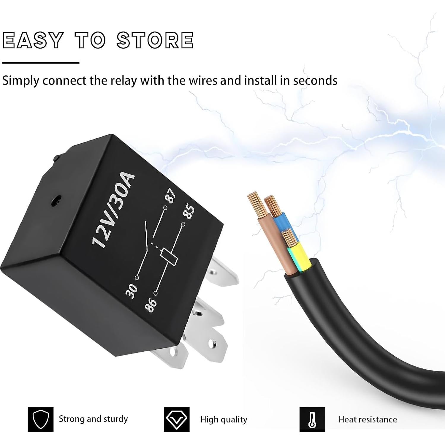 Paquete de 4 Relés 4 Pines 12V 30A Ohleats Impermeables