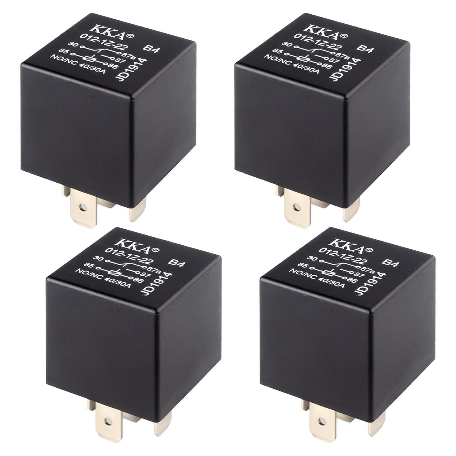 4 Relés Impermeables 40A 12V Ecocstm para Automóviles