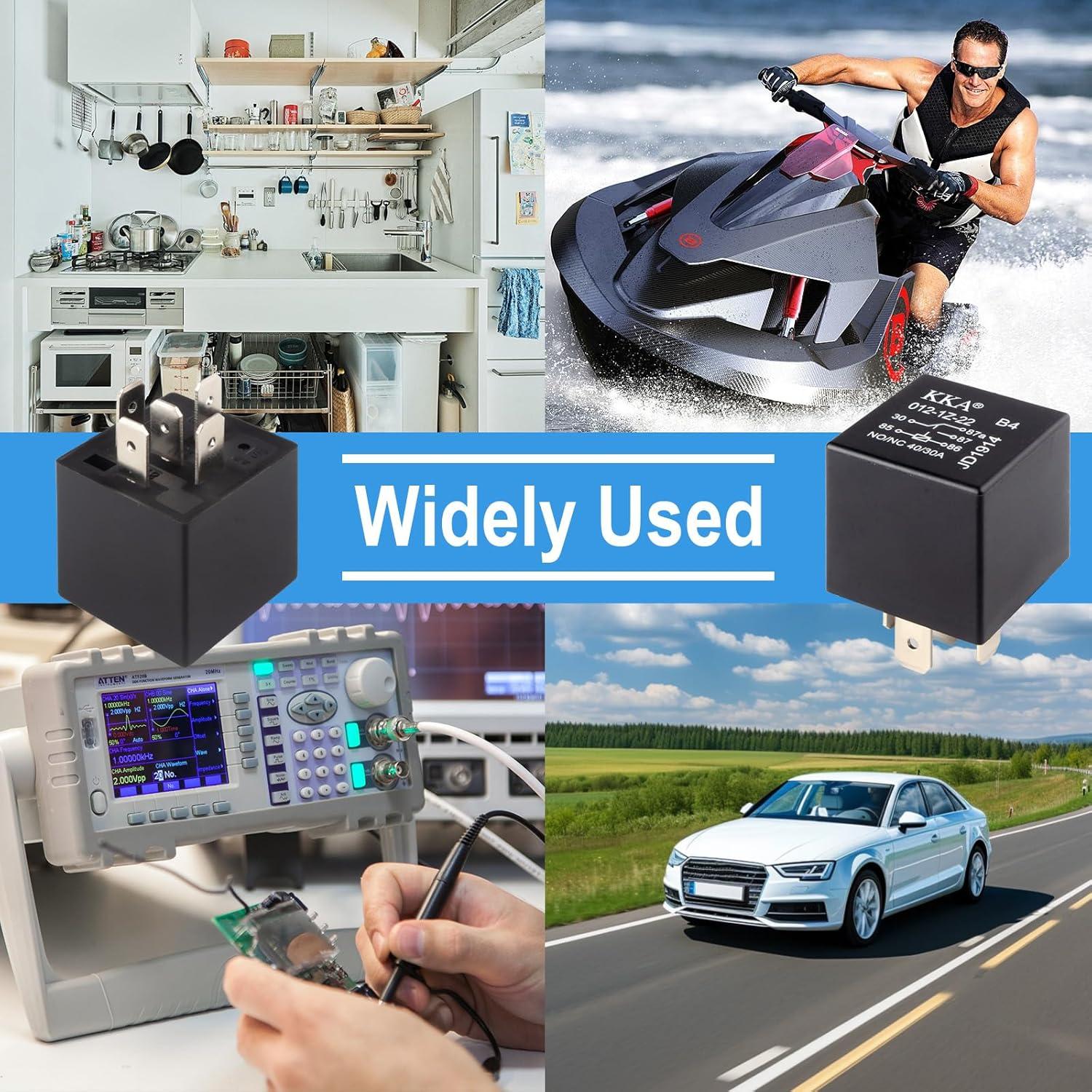 4 Relés Impermeables 40A 12V Ecocstm para Automóviles