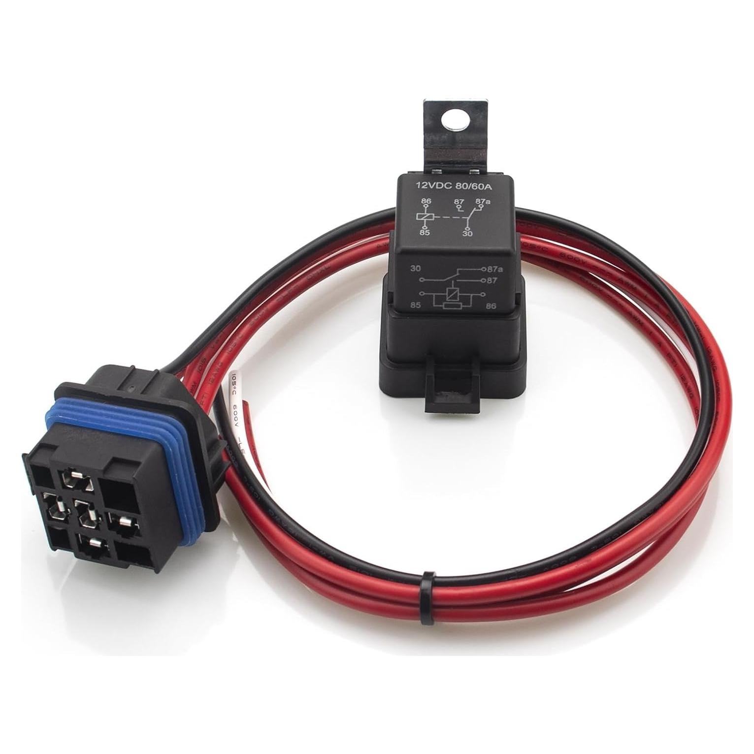 Relé Automotriz Impermeable HOPUT 60/80A 12V 5 Pines Cobre