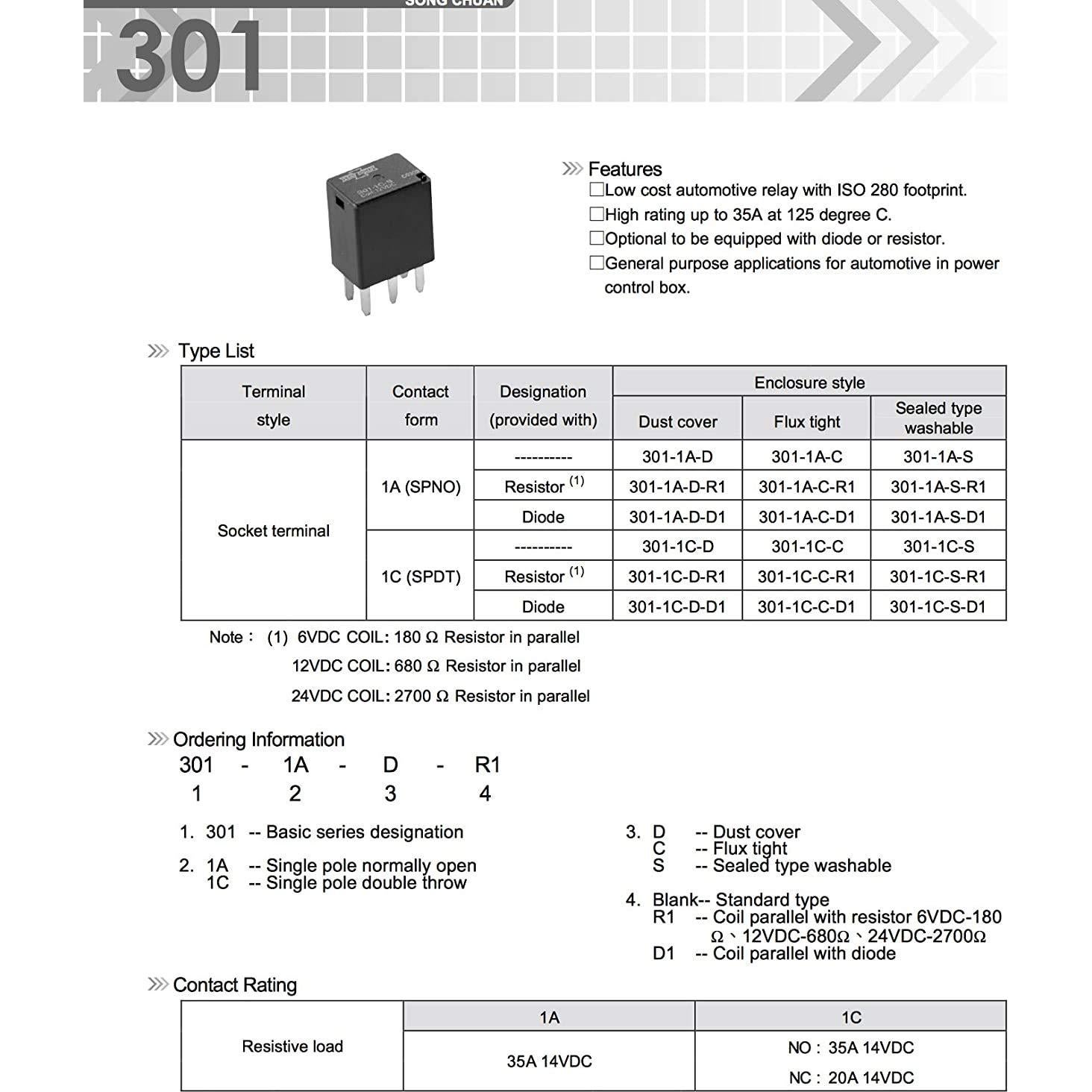 Relés Automotrices Join Auto Parts 12VDC 5 PIN 4Pack