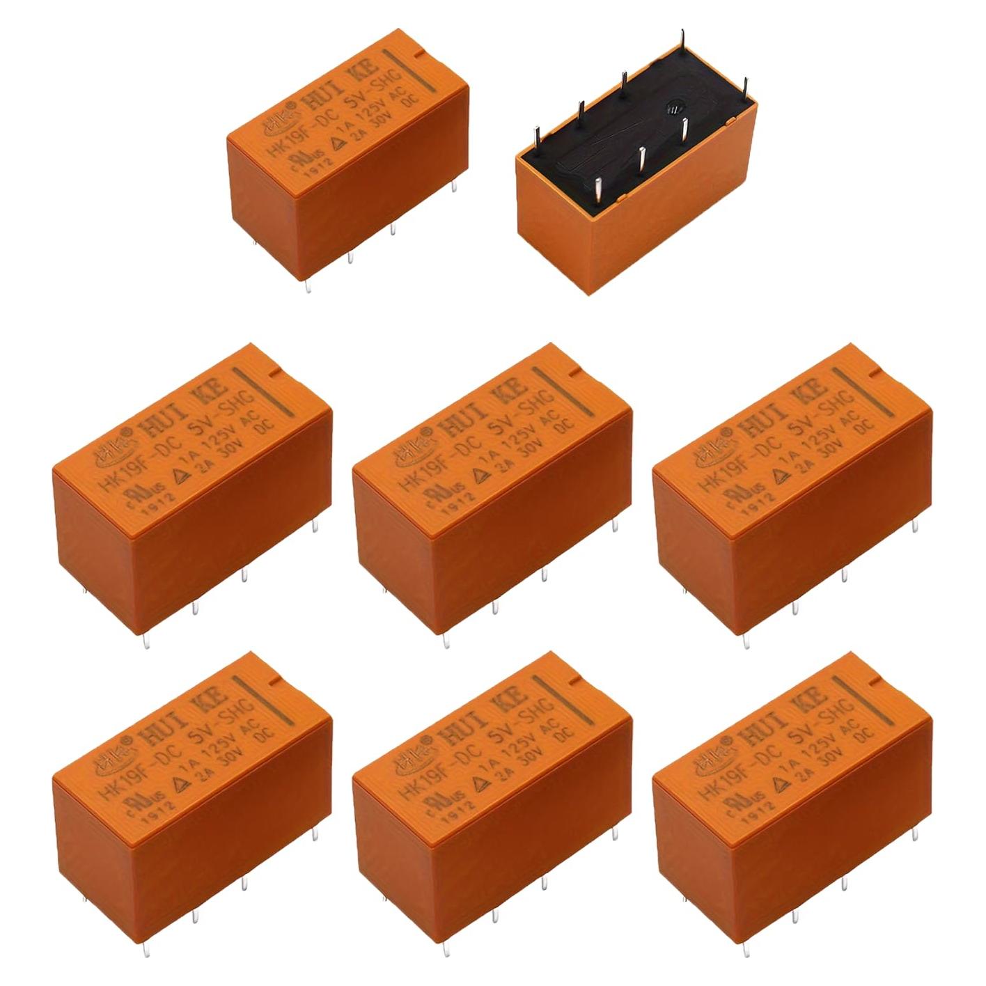 Relé de Potencia DPDT PCB VILHTL 5V 8 Pines (8 Pcs)