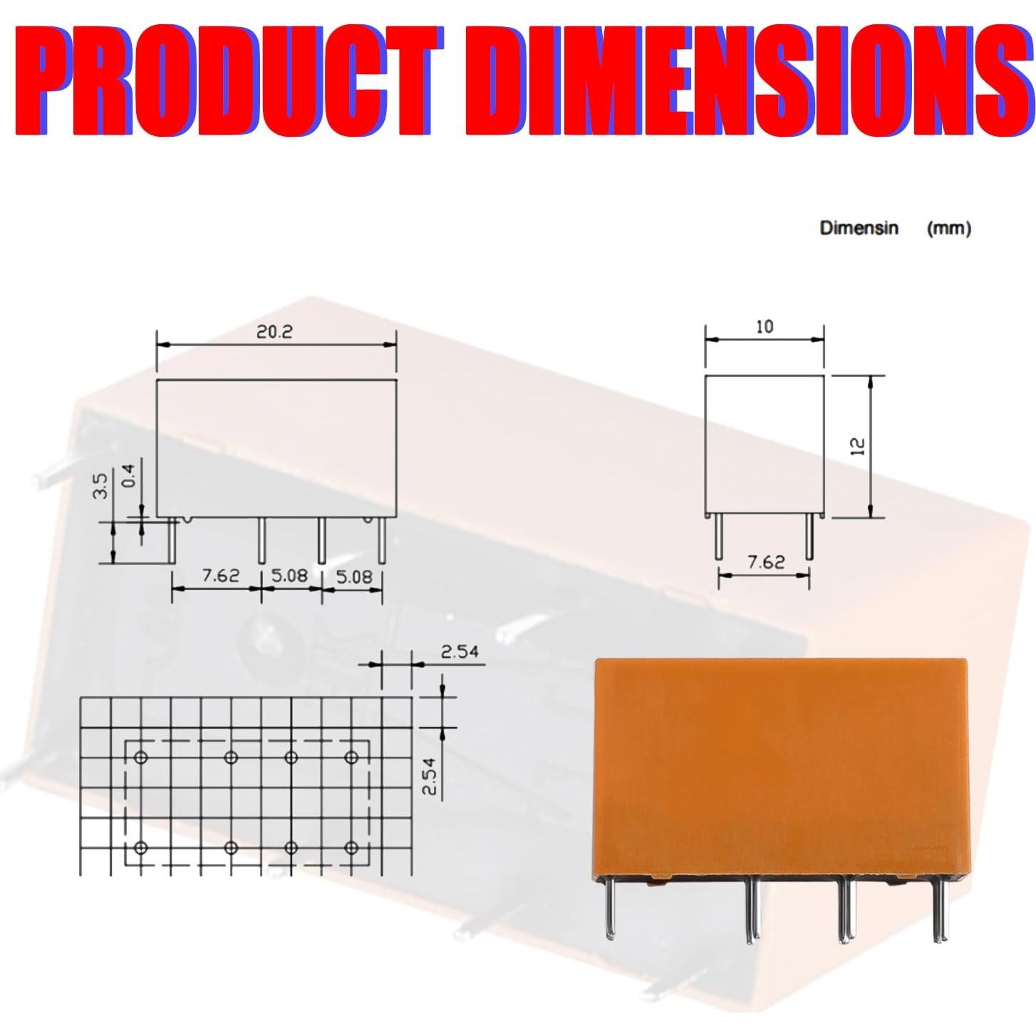 Relé de Potencia DPDT PCB VILHTL 5V 8 Pines (8 Pcs)