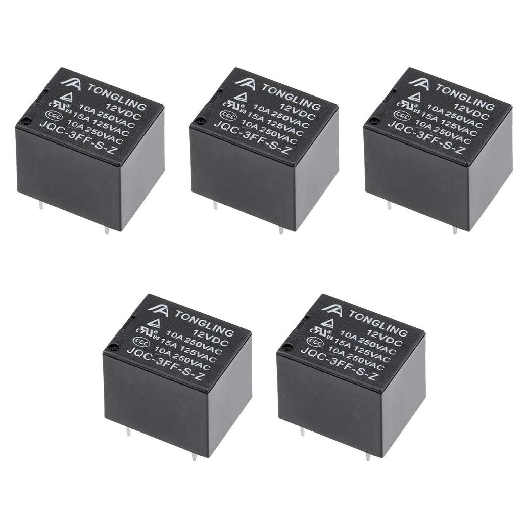 Relé Electromagnético de Potencia PCB uxcell 12V CC 5 Pcs