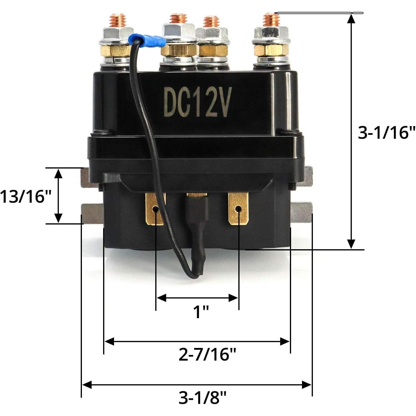 Relé Solenoide QWORK 12V 250A para Winches ATV/UTV