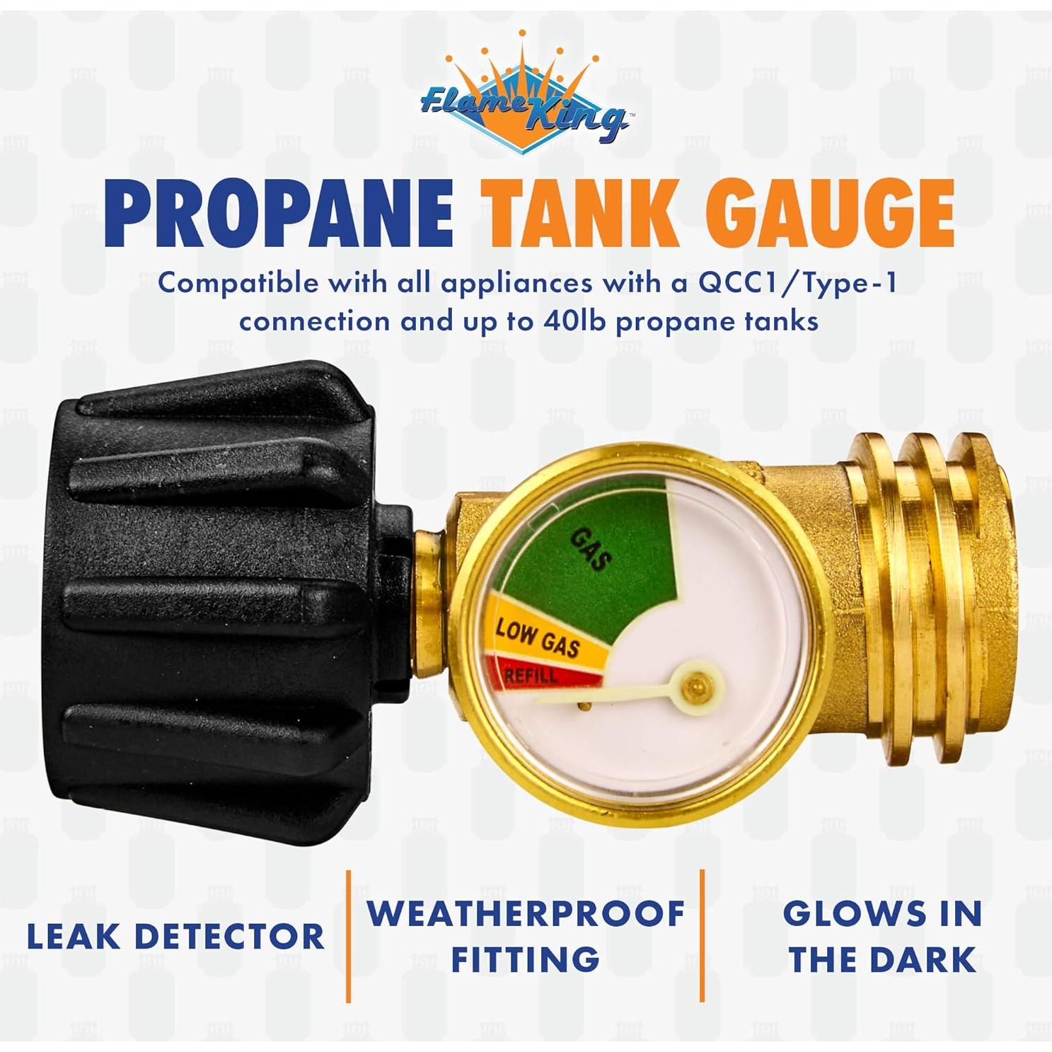 Medidor de Nivel de Tanque de Propano Flame King con Dial Brillante