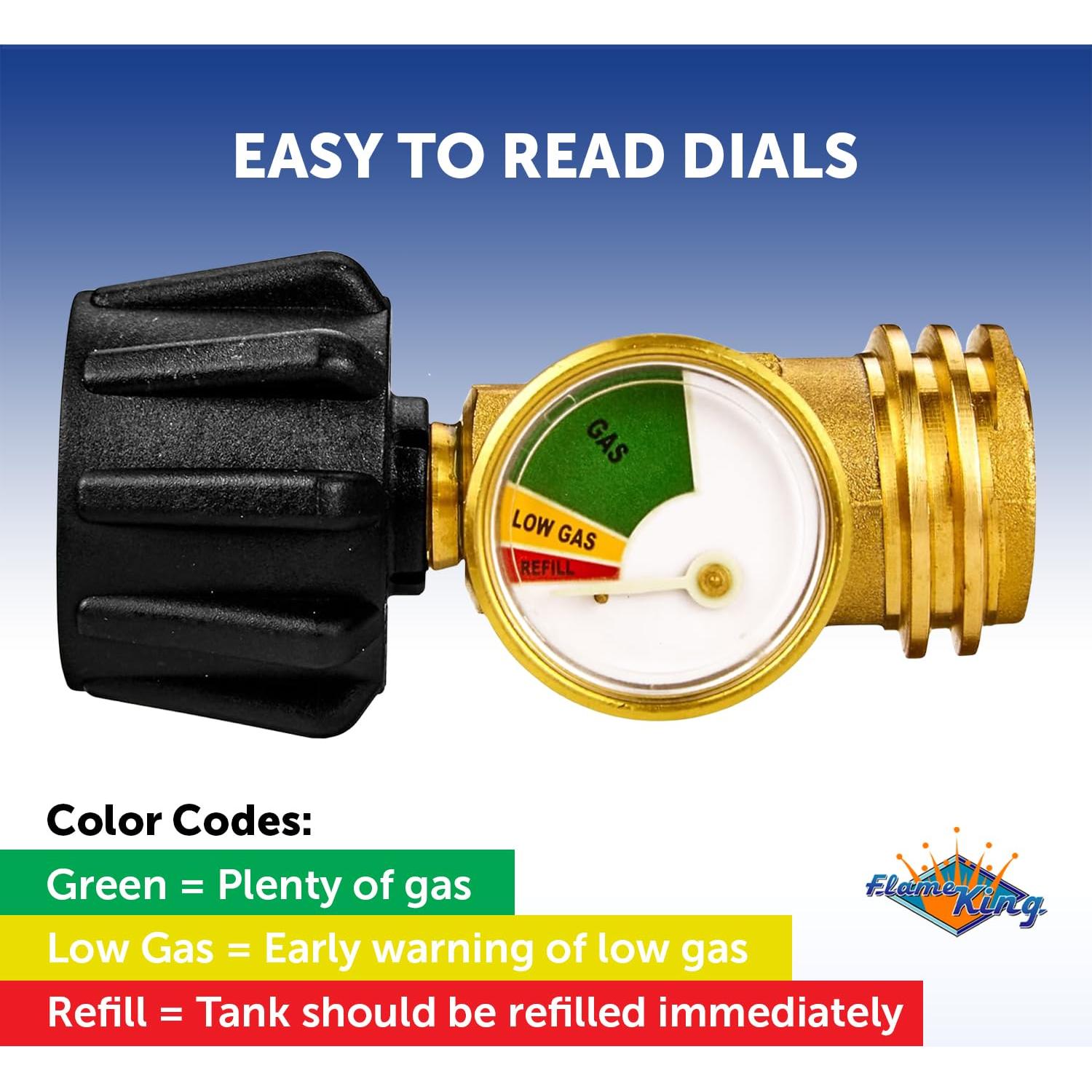 Medidor de Nivel de Tanque de Propano Flame King con Dial Brillante