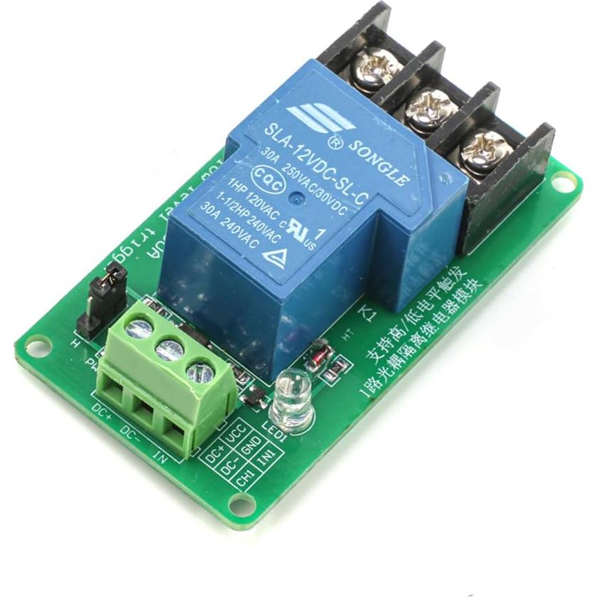 Módulo de Relé de Un Canal 12V 30A HiLetgo - Aislación Optoacoplador