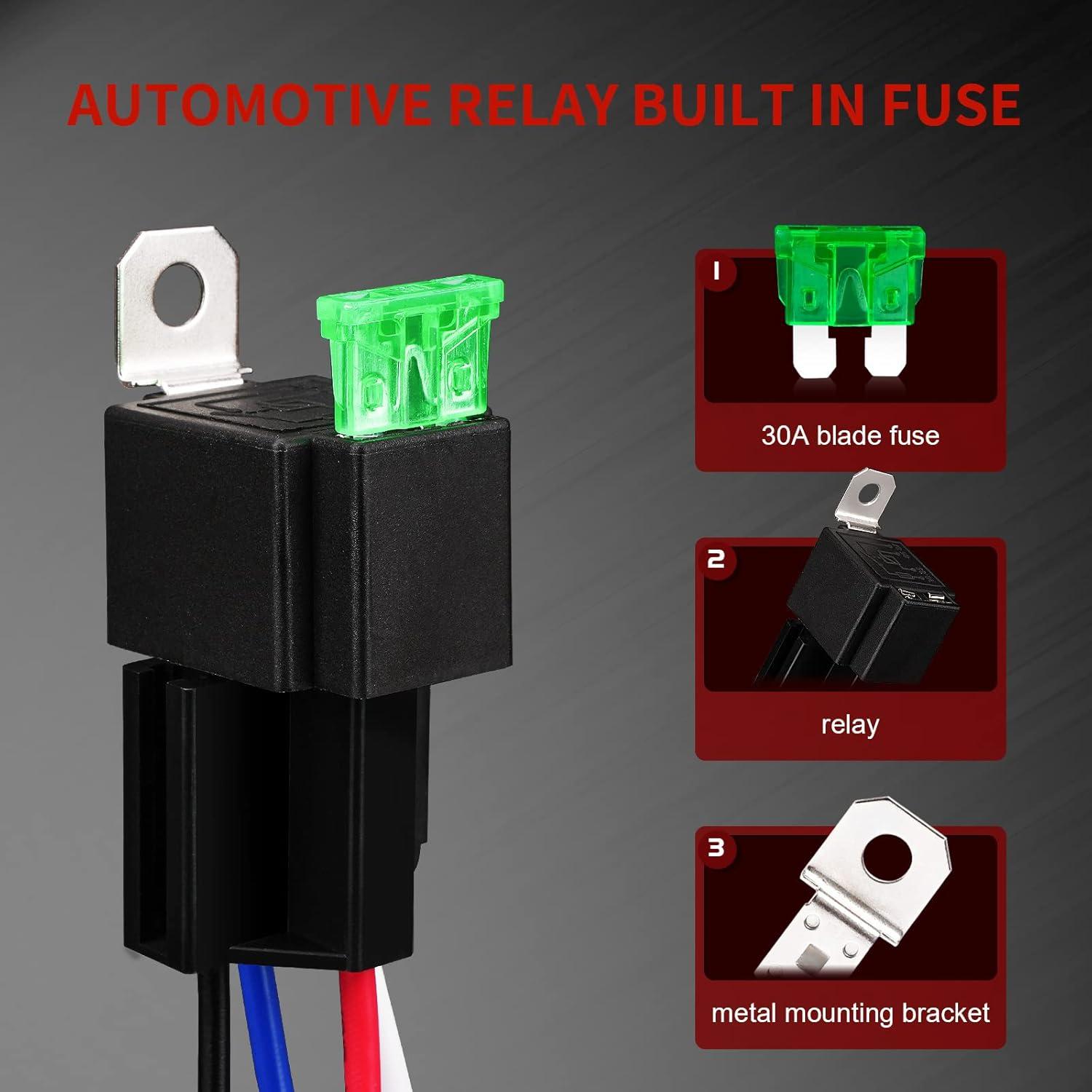 Relé de 4 Pines APIELE 12V 40A con Fusible de 30A para Coche