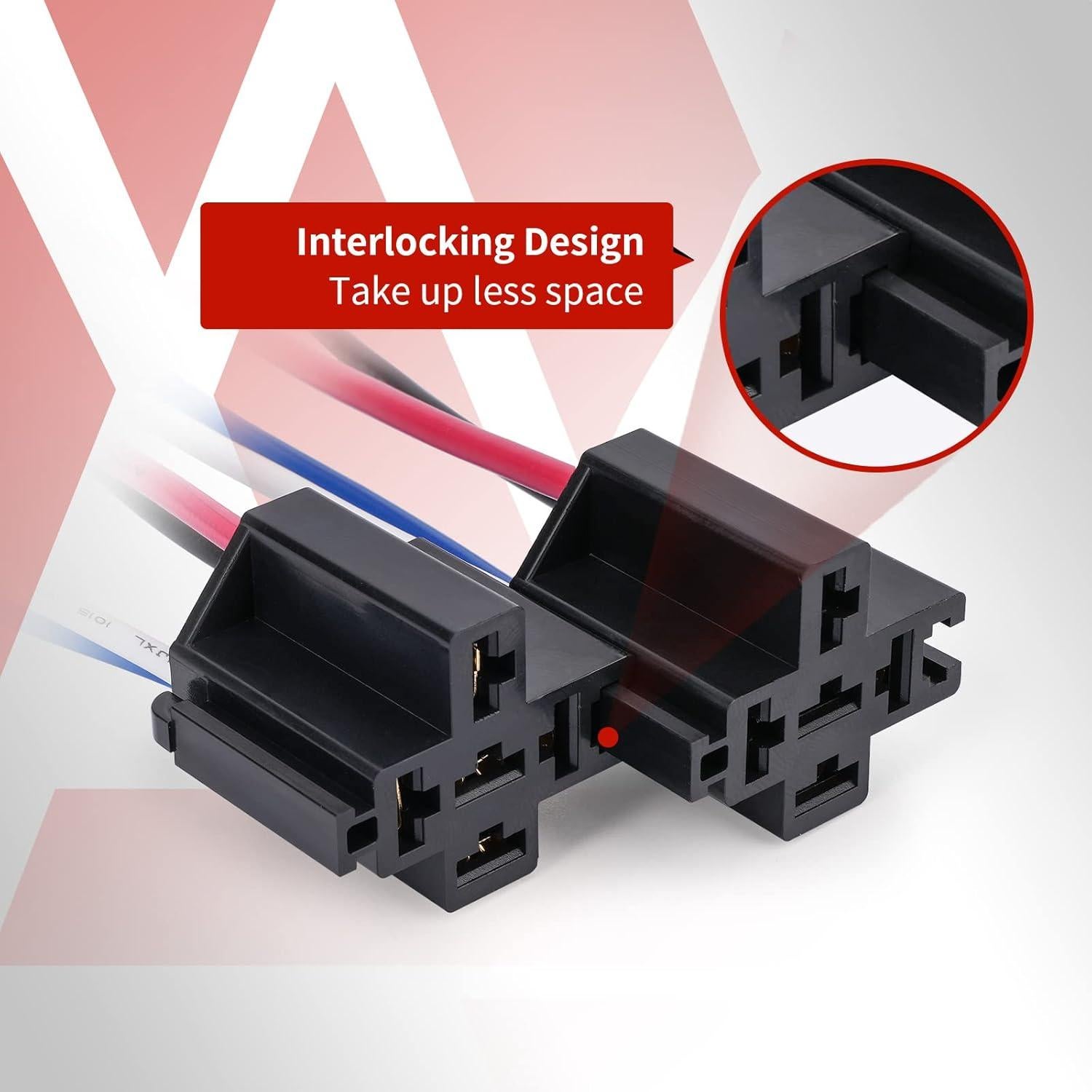 Relé de 4 Pines APIELE 12V 40A con Fusible de 30A para Coche