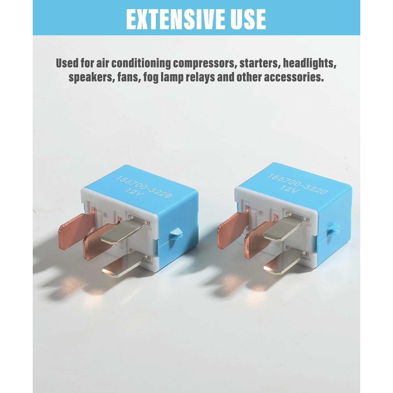 Relé de Aire Acondicionado 12V 4 Pines Qziulr - 2 Pack