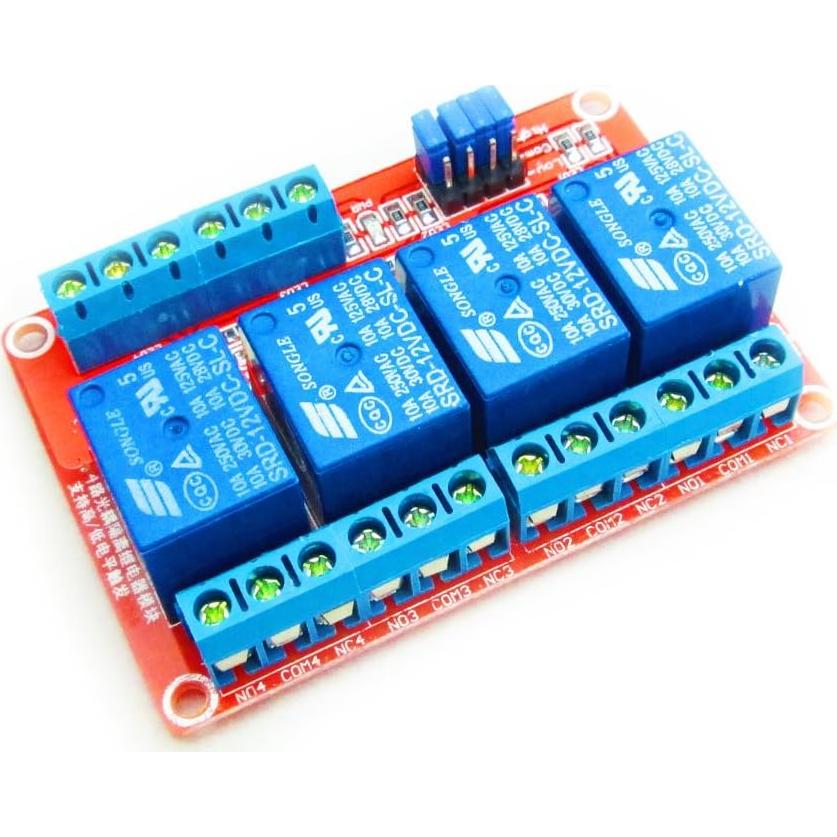 Módulo de Relé 12V 4 Canales HiLetgo con Aislamiento OPTO