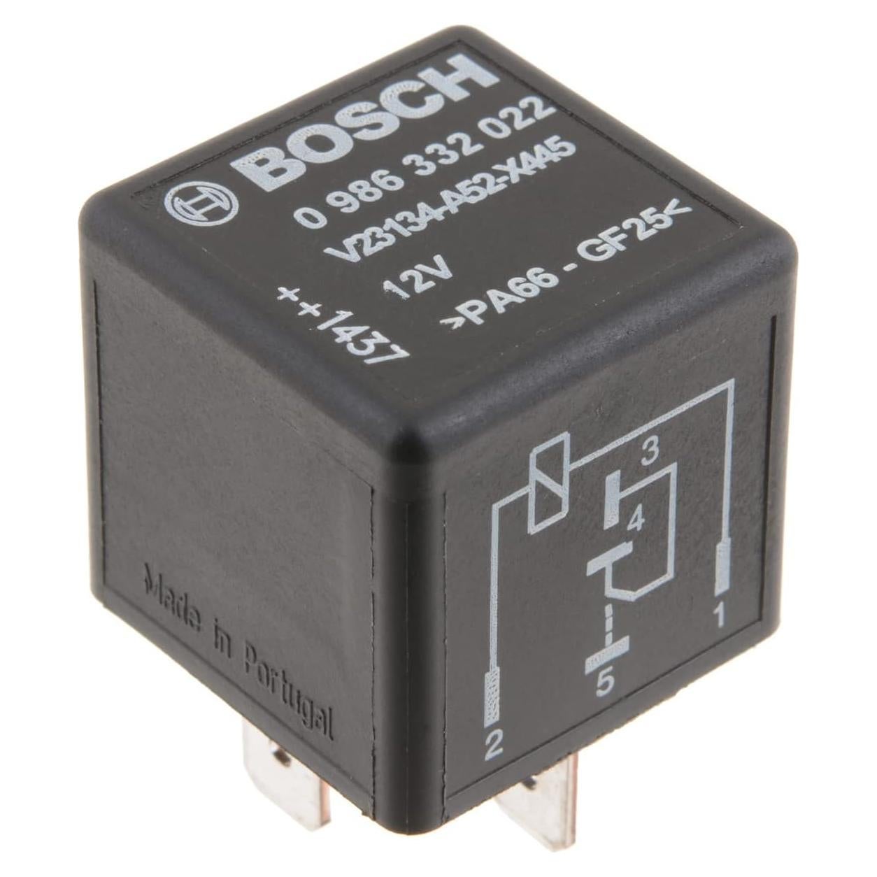 Relé Mini de Cambio Bosch 12V 60A 5 Pines Negro Individual