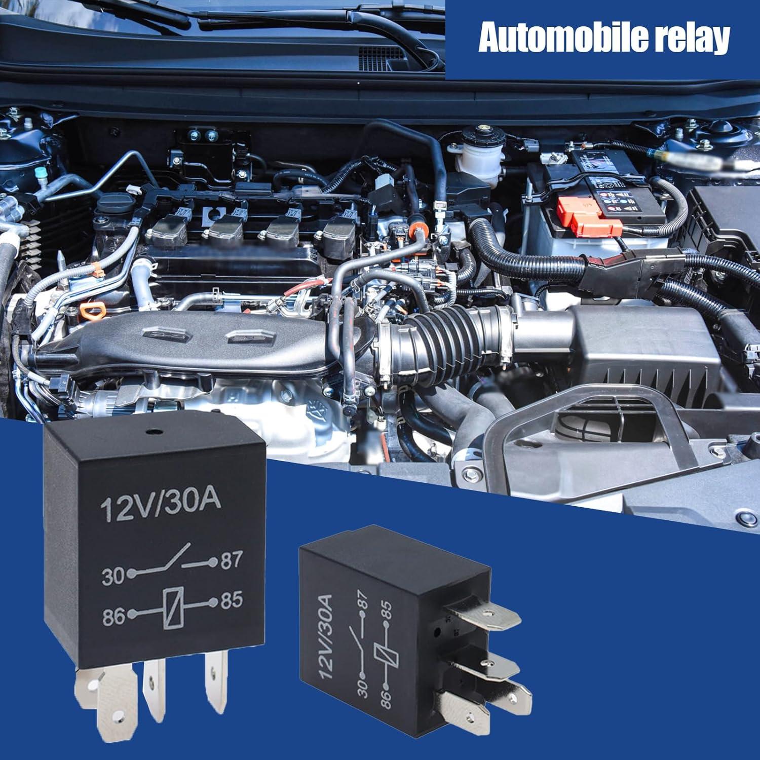 Relé Automotriz GKmow 2 PCS 12V 30A Cuatro Pines Ignífugo