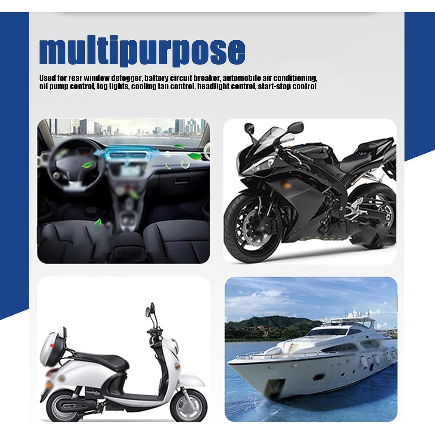 Relé Automotriz GKmow 2 PCS 12V 30A Cuatro Pines Ignífugo