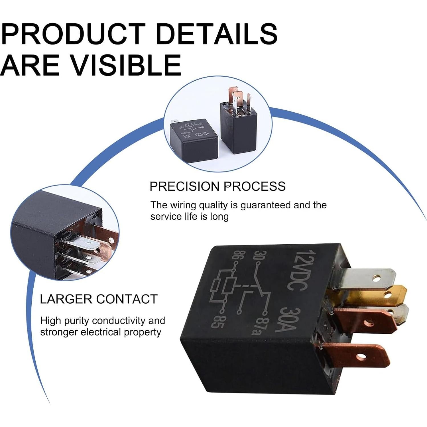 Pack 4 Relés de Coche 12V 30A 5 Pines Lekudo Impermeables