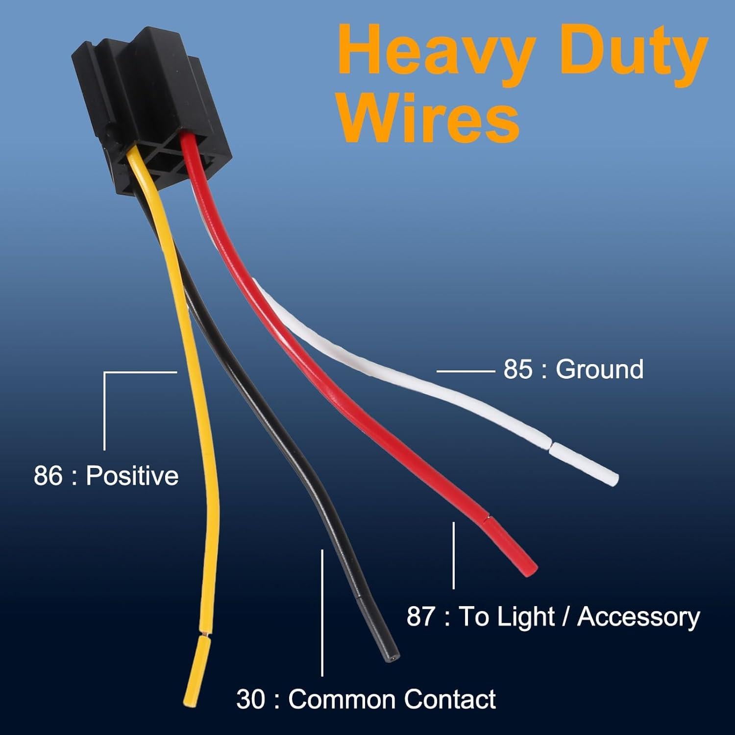 Relé de Coche DIANN 2pcs 12V 40A 4 Pines con Cables Etiquetados