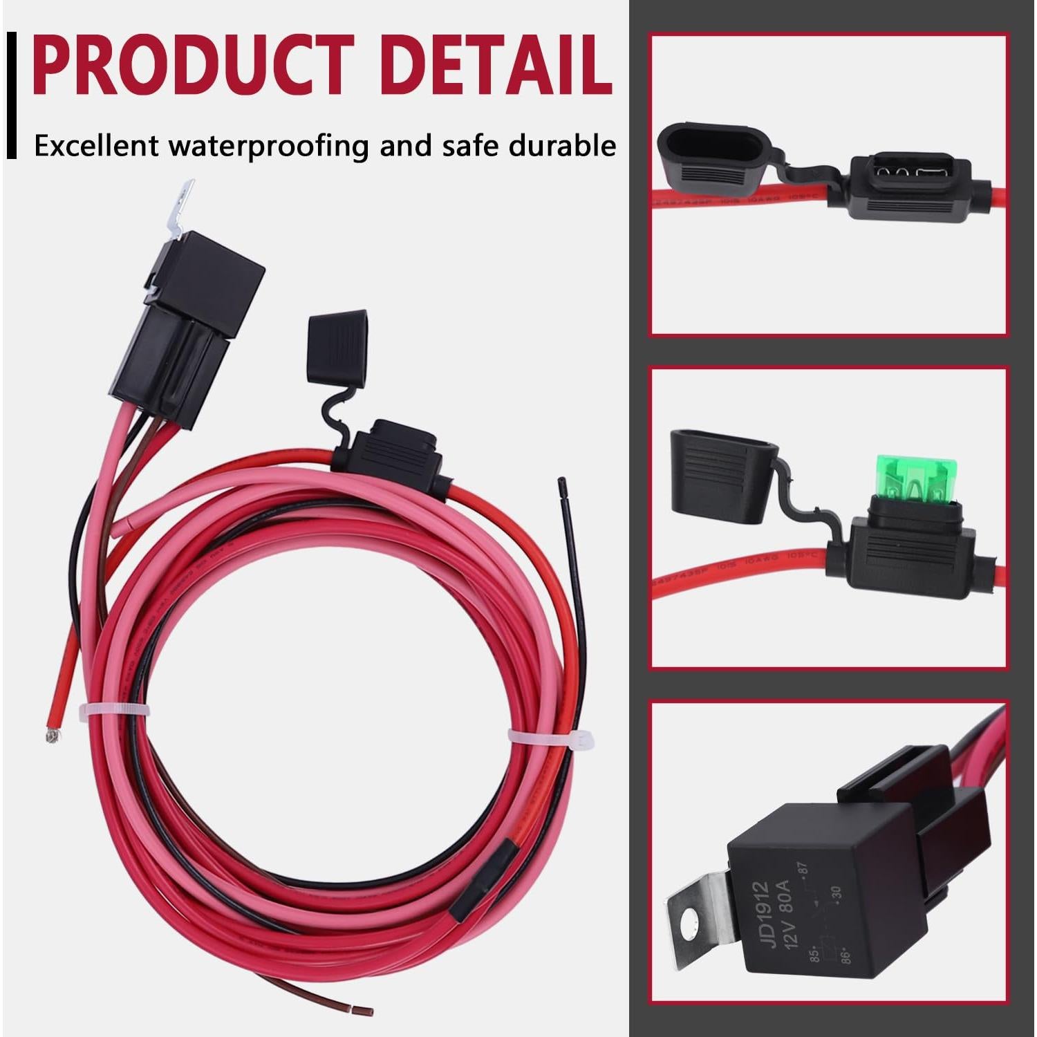 Kit Relé Bomba Combustible Eléctrica 80A Woclon 12V Impermeable