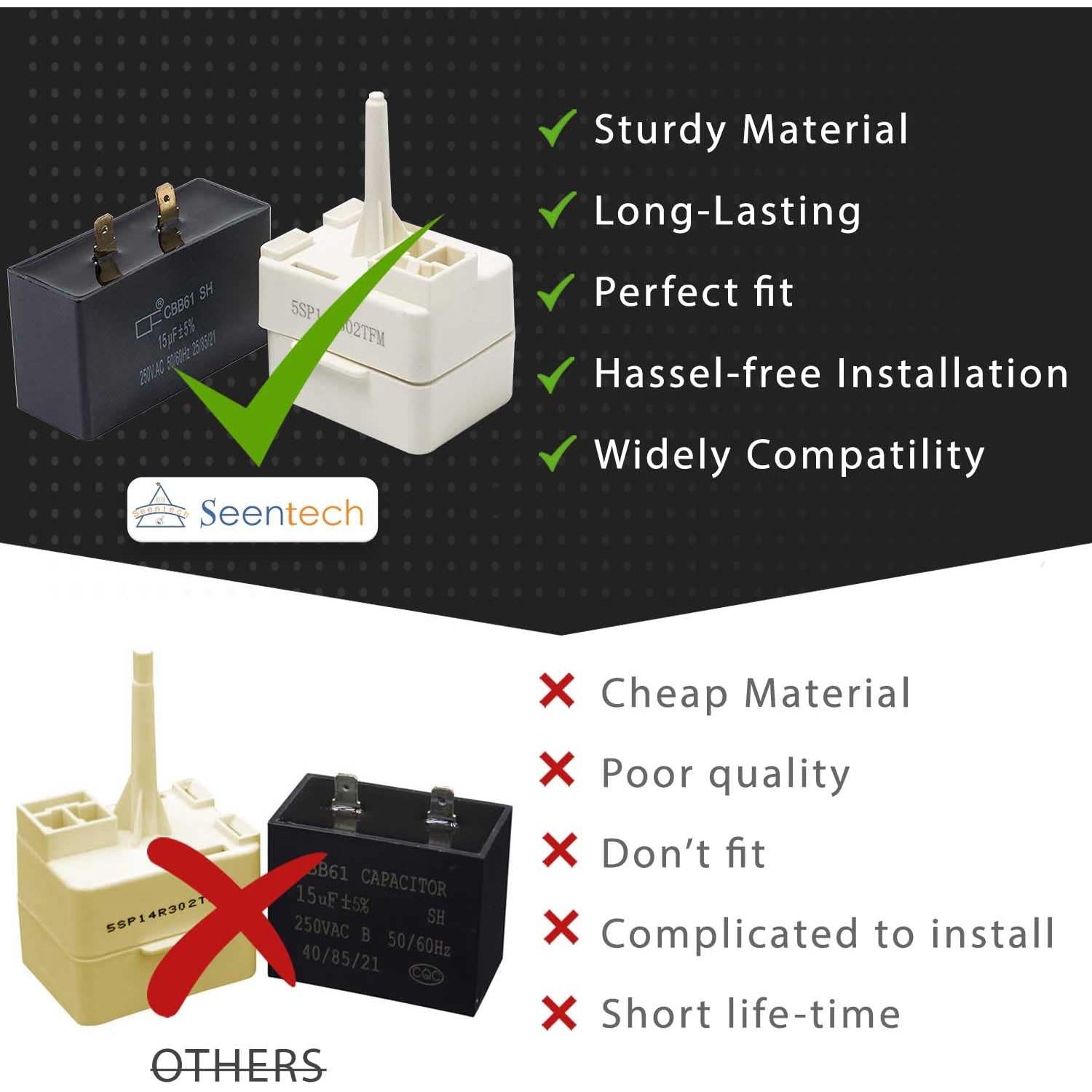 Relé de Arranque Compresor Refrigerador W10613606 Seentech - Compatible Whirlpool Kenmore