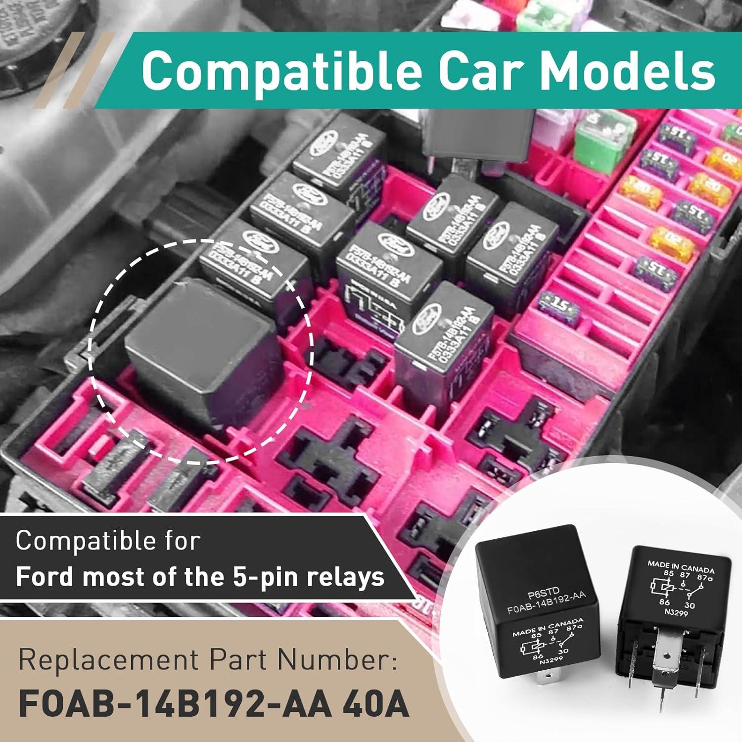 Relé Automotriz Gfdoso P6SDT FOAB-14B192-AA 12V 40A 5 Pines