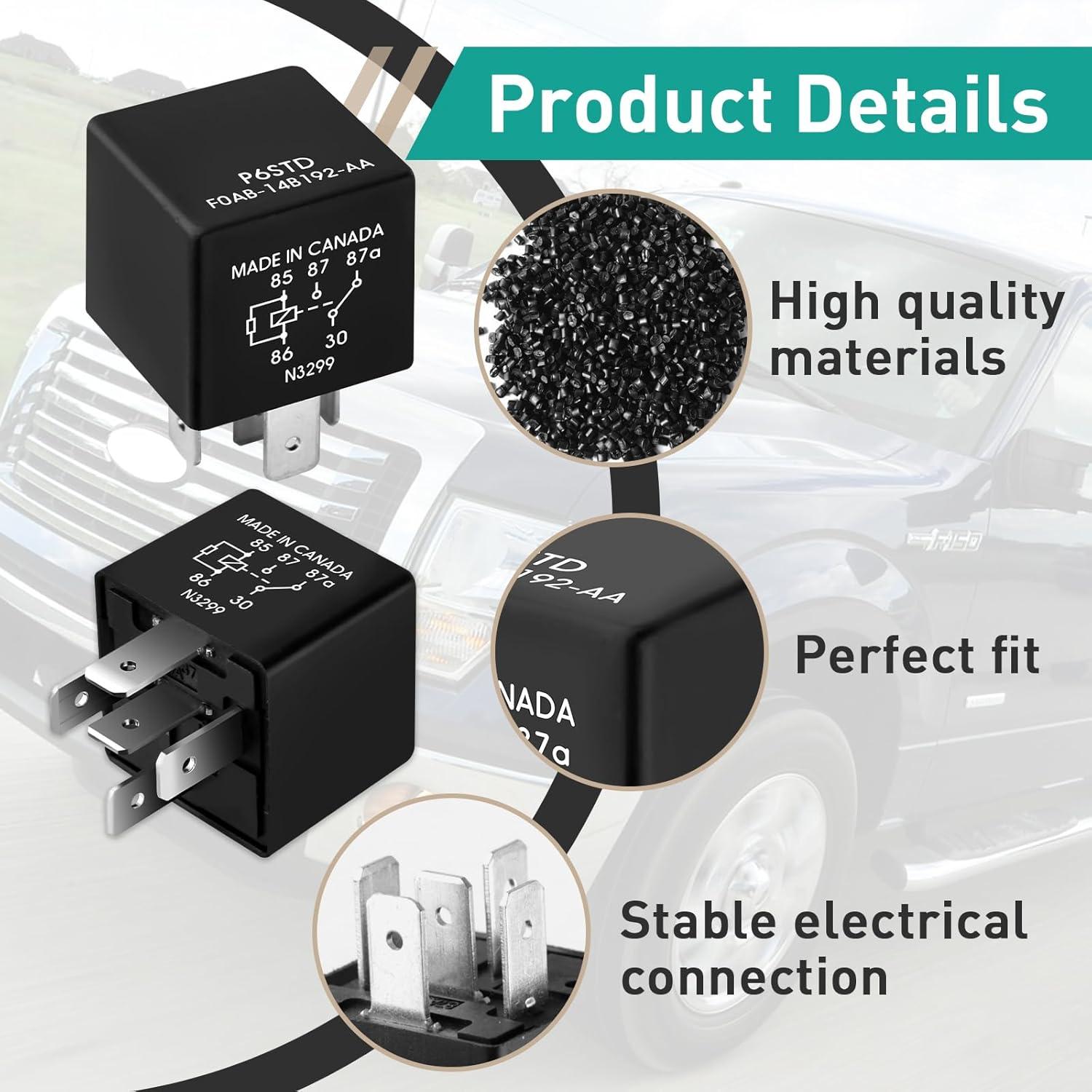 Relé Automotriz Gfdoso P6SDT FOAB-14B192-AA 12V 40A 5 Pines