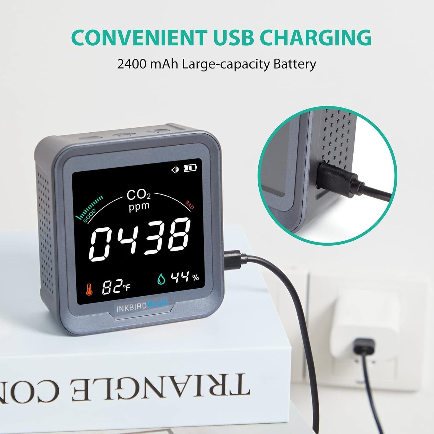 Detector de CO2 INKBIRDPLUS PTH-9C 3 en 1 Temperatura Humedad