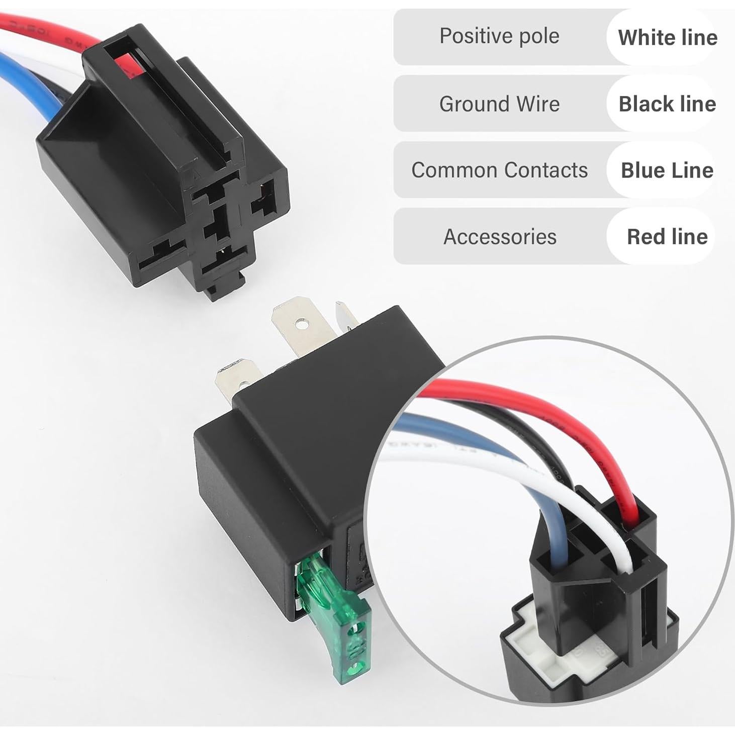 Relé de 4 Pines 12V Stacool con Fusible 30A para Automóviles