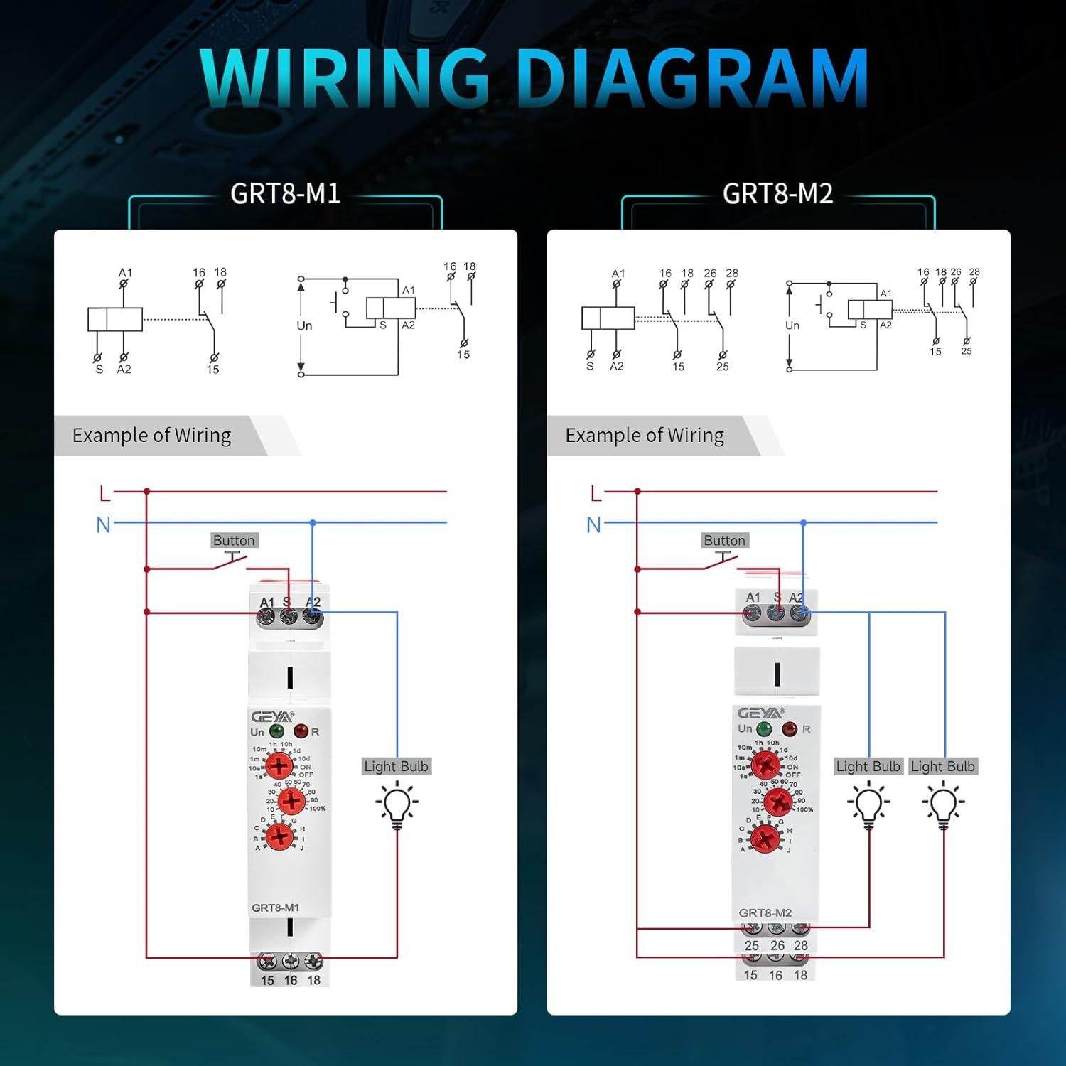 Relé de Tiempo Multifuncional IGEYAPA GRT8-M1 12-240V 16A