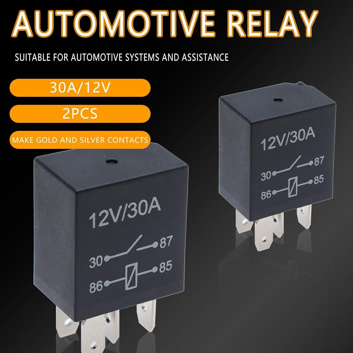 Relé Automático Jitrendo 4 Pines 12V 30A a Prueba de Agua - 2 Pcs