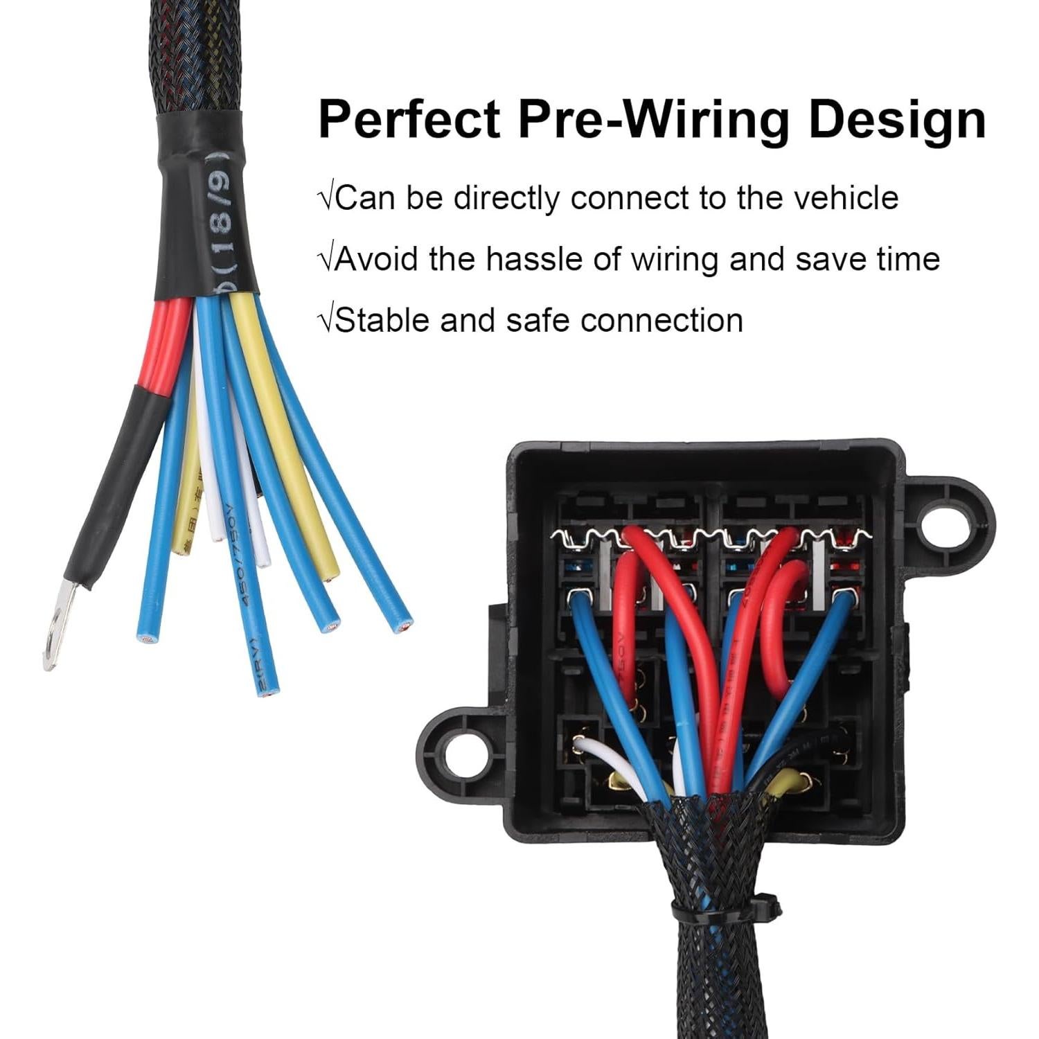 Caja de Relé Pre-Cableada 12V Weasch 2 Relés 80A 6 Fusibles