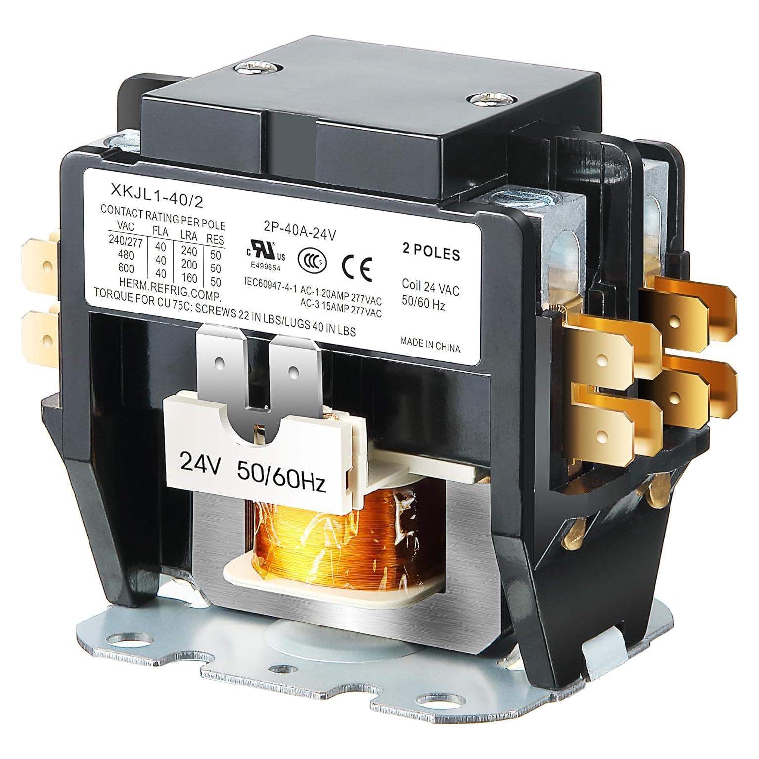 Contactor Dreyoo 24V 40A 2 Polos para Aire Acondicionado