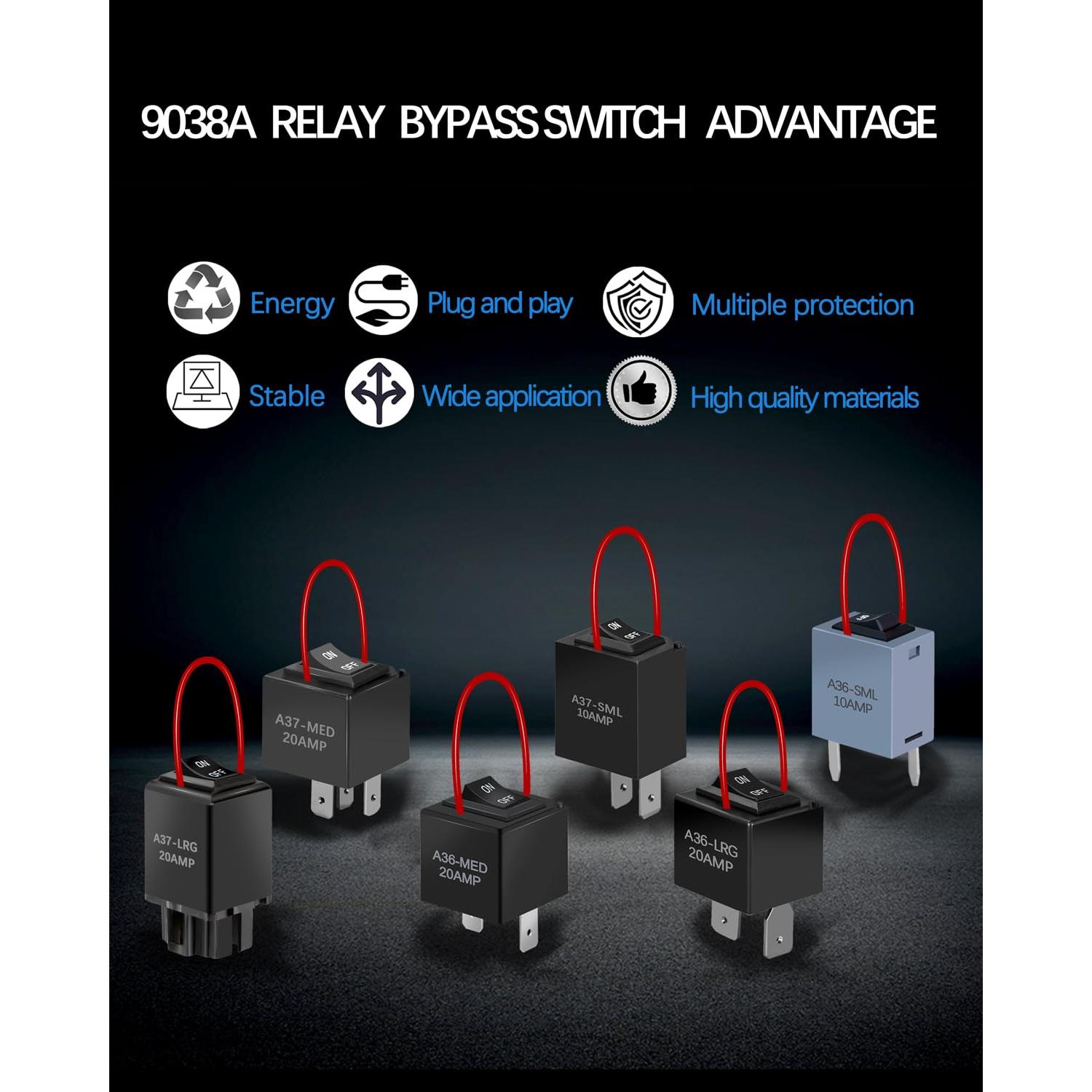 Interruptor de Bypass de Relé Prismora 9038A - Kit de 6 Unidades